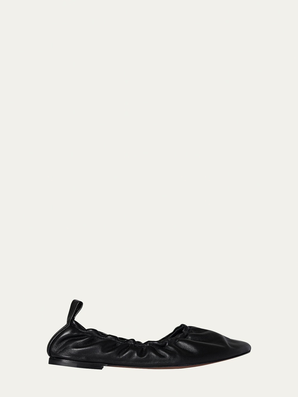 The Row Black Leather Slip-On Loafer